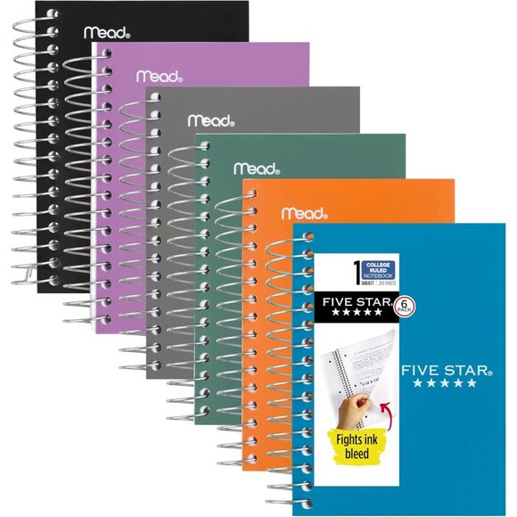 Other - Spiral Notebook, 6 Pack, College Ruled Paper, Fat Lil' Pocket Notebooks, 3-1/2"